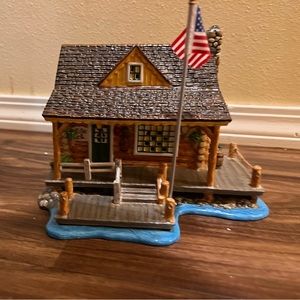 Retired Snow Village: “Grandpa’s Cabin” and “Gone Fishing”